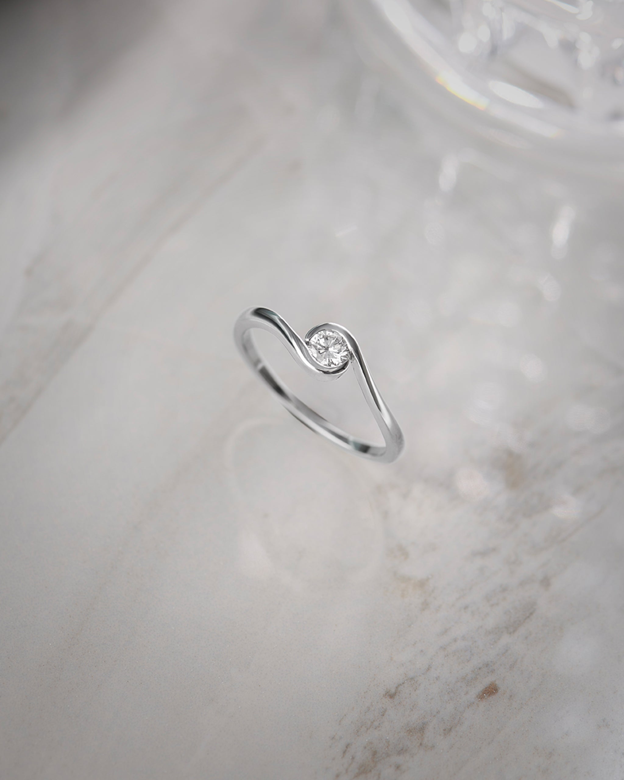 Classic Swirl Solitaire Ring, 10K Solid Gold, 1/5 ct Lab Grown Diamond-6