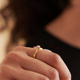 Twist Solitaire Ring, 14K Gold Vermeil, 1/10 ct Lab Grown Diamond-2