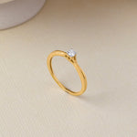 Twist Solitaire Ring, 14K Gold Vermeil, 1/10 ct Lab Grown Diamond-3