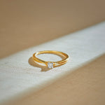 Twist Solitaire Ring, 14K Gold Vermeil, 1/10 ct Lab Grown Diamond-4