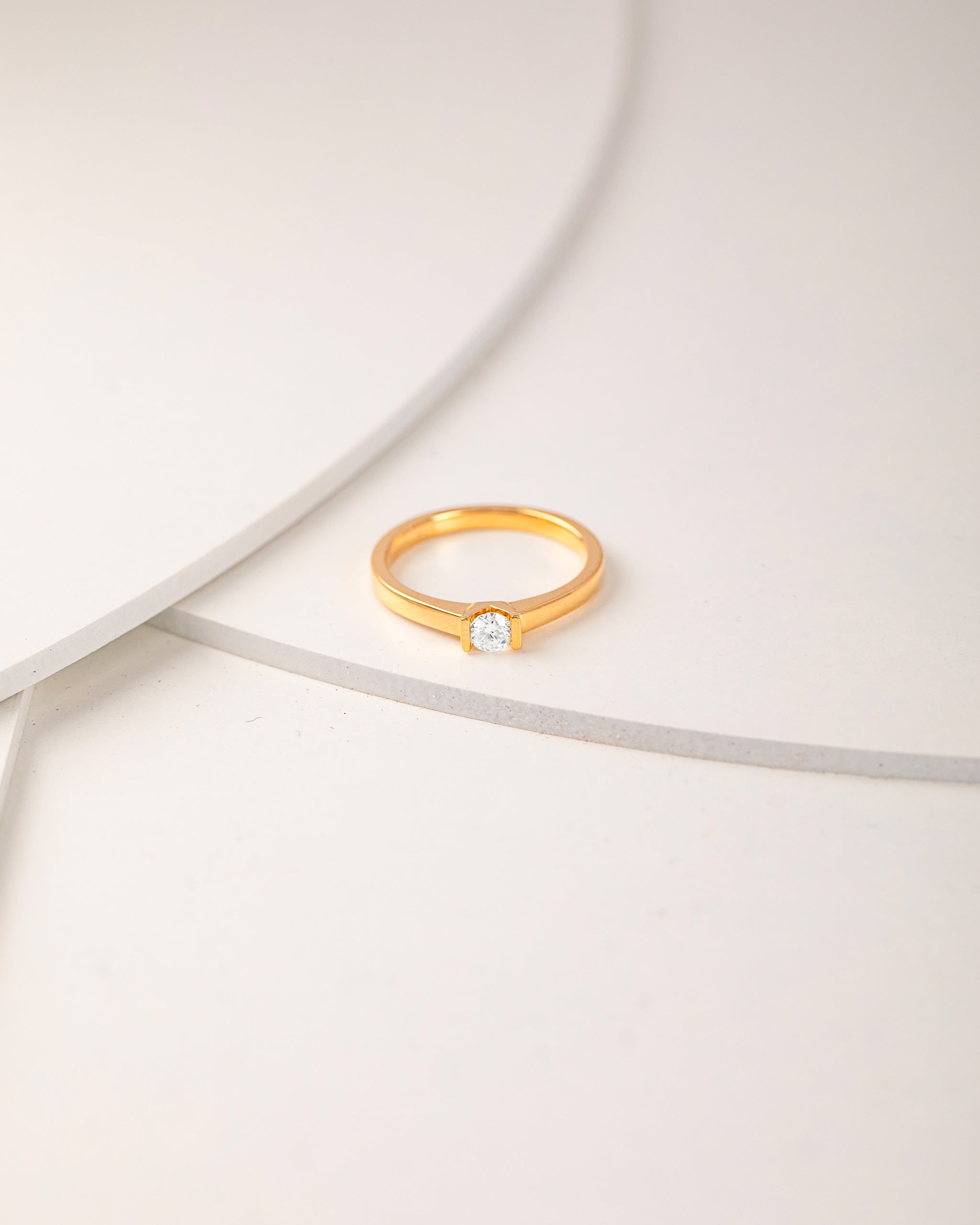 V Solitaire Ring, 14K Gold Vermeil, 1/5 ct Lab Grown Diamond-5