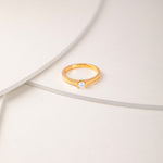 V Solitaire Ring, 14K Solid Gold, 1/5 ct Lab Grown Diamond-5