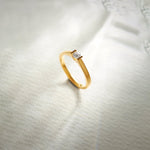 V Solitaire Ring, 14K Solid Gold, 1/5 ct Lab Grown Diamond-1