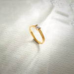 V Solitaire Ring, 14K Gold Vermeil, 1/5 ct Lab Grown Diamond-1