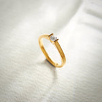V Solitaire Ring, 14K Gold Vermeil, 1/5 ct Lab Grown Diamond-6