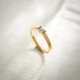 V Solitaire Ring, 14K Gold Vermeil, 1/5 ct Lab Grown Diamond-6