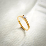V Solitaire Ring, 14K Solid Gold, 1/5 ct Lab Grown Diamond-6