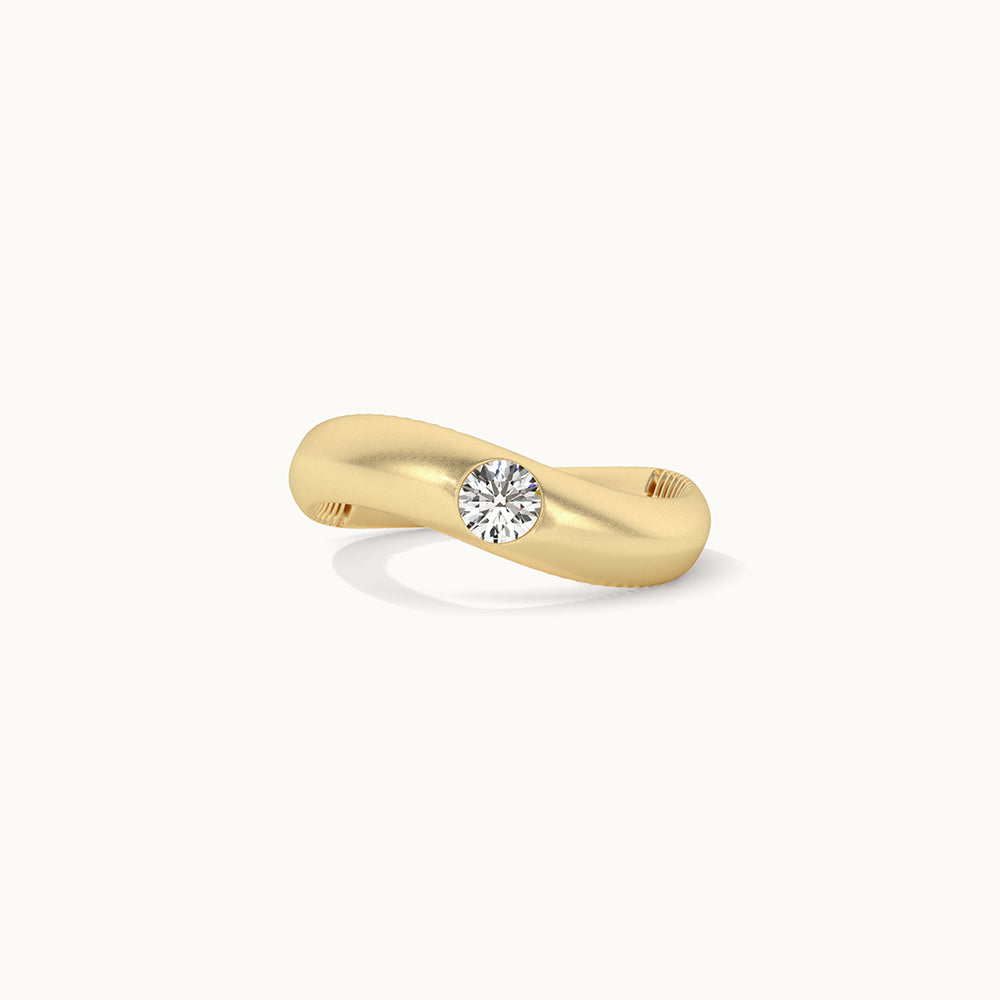 Fine S Solitaire Ring, 14K Solid Gold, 1/4 ct Lab Grown Diamond-1