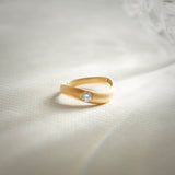 Fine S Solitaire Ring, 14K Solid Gold, 1/4 ct Lab Grown Diamond-2
