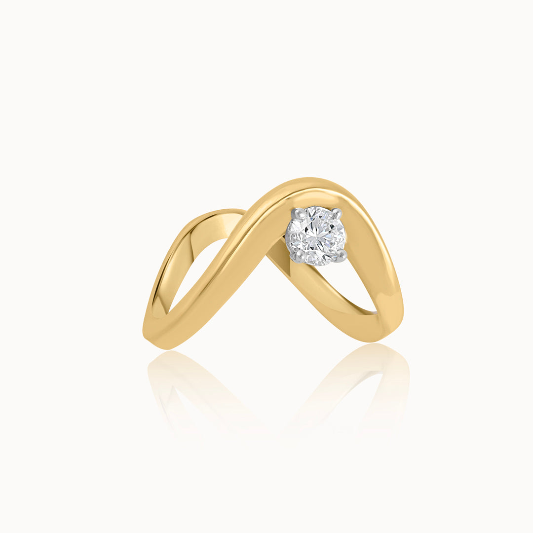 Vanki Solitaire Diamond Ring, 14K Solid Gold, 3/8 ct Lab Grown Diamond-3