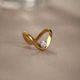 Vanki Solitaire Diamond Ring, 14K Solid Gold, 3/8 ct Lab Grown Diamond-6