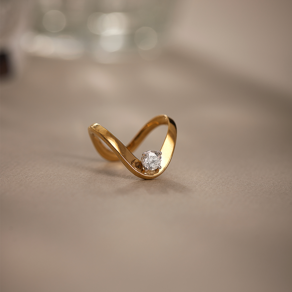 Vanki Solitaire Diamond Ring, 14K Solid Gold, 3/8 ct Lab Grown Diamond-1