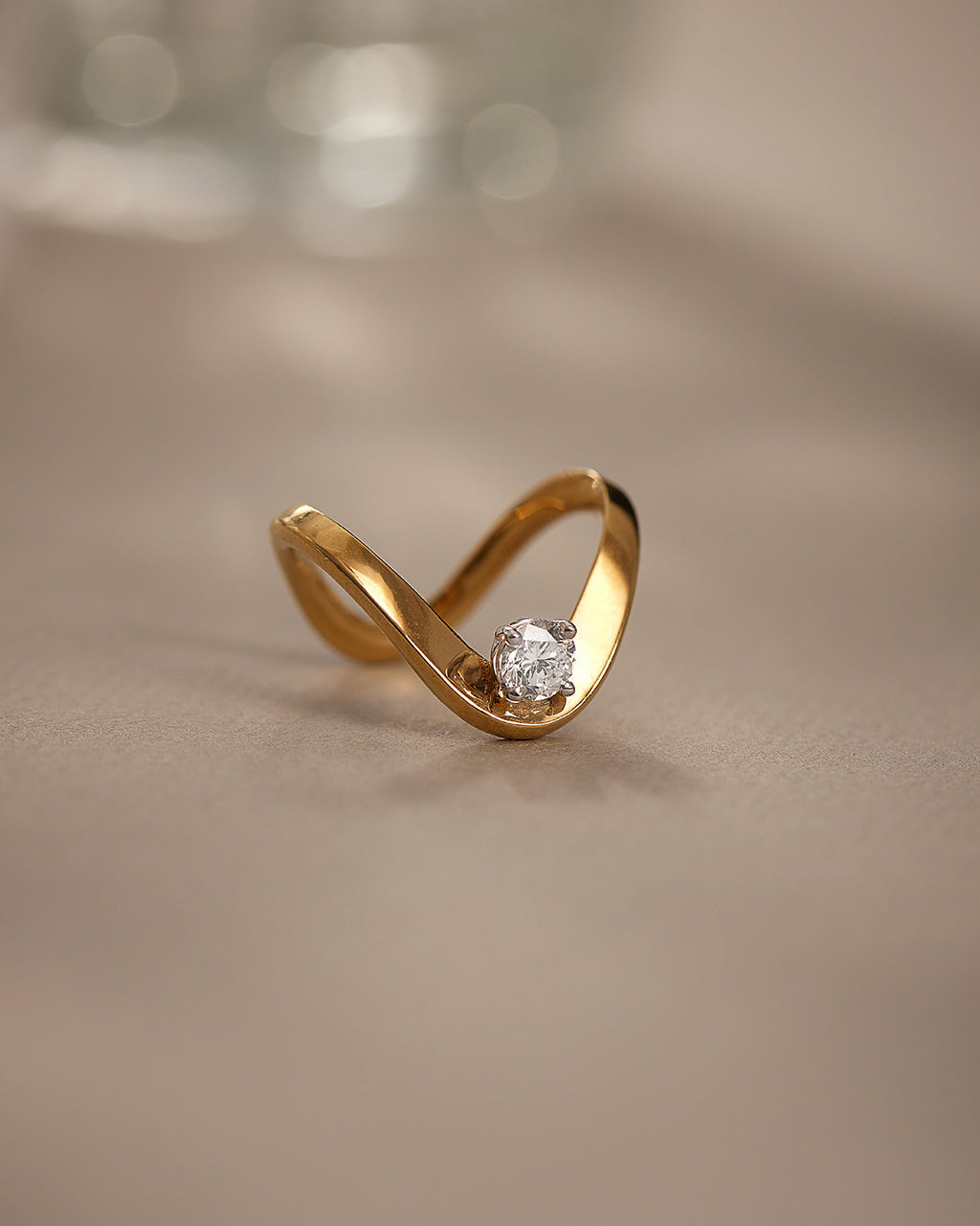 Vanki Solitaire Diamond Ring, 14K Gold Vermeil, 3/8 ct Lab Grown Diamond-6