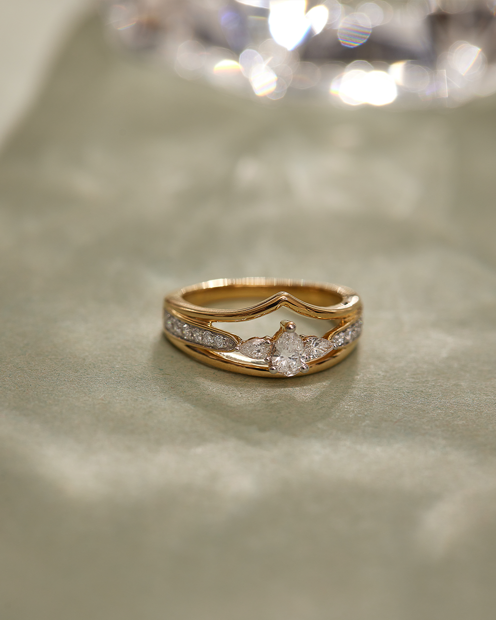 Crown Diamond Ring, 14K Gold Vermeil, 5/8 ct Lab Grown Diamond-6
