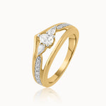 Crown Diamond Ring, 14K Solid Gold, 5/8 ct Lab Grown Diamond-3