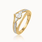 Crown Diamond Ring, 14K Solid Gold, 5/8 ct Lab Grown Diamond-3