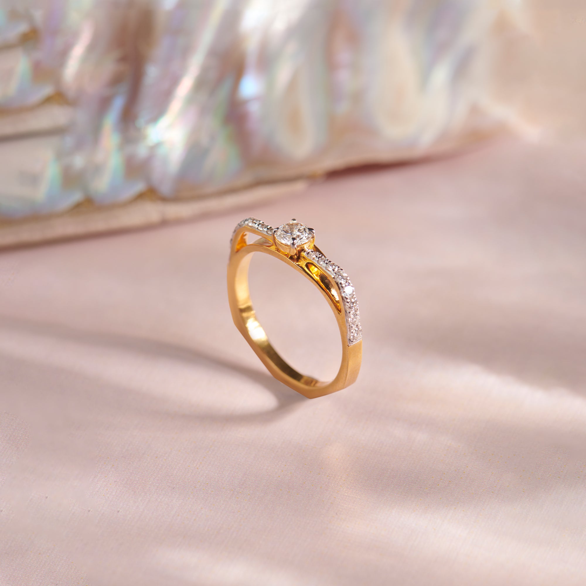 Minimal Solitaire Ring, 14K Gold Vermeil, 1/2 ct Lab Grown Diamond-1