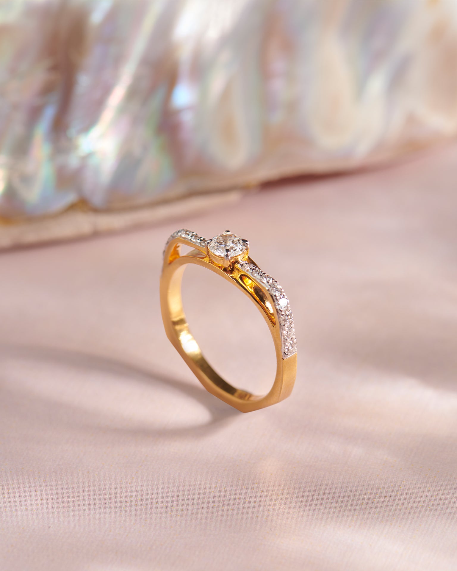 Minimal Solitaire Ring, 14K Gold Vermeil, 1/2 ct Lab Grown Diamond-6