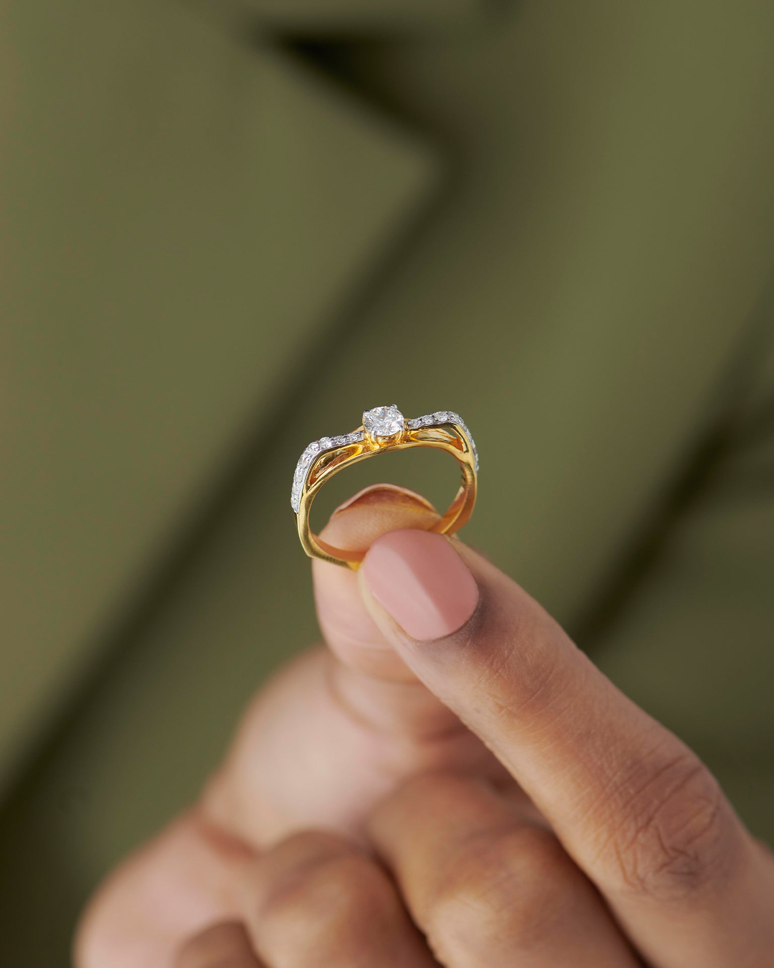 Minimal Solitaire Ring, 14K Gold Vermeil, 1/2 ct Lab Grown Diamond-4