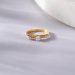 Minimal Solitaire Ring, 14K Gold Vermeil, 1/2 ct Lab Grown Diamond-5