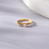 Minimal Solitaire Ring, 14K Gold Vermeil, 1/2 ct Lab Grown Diamond-5