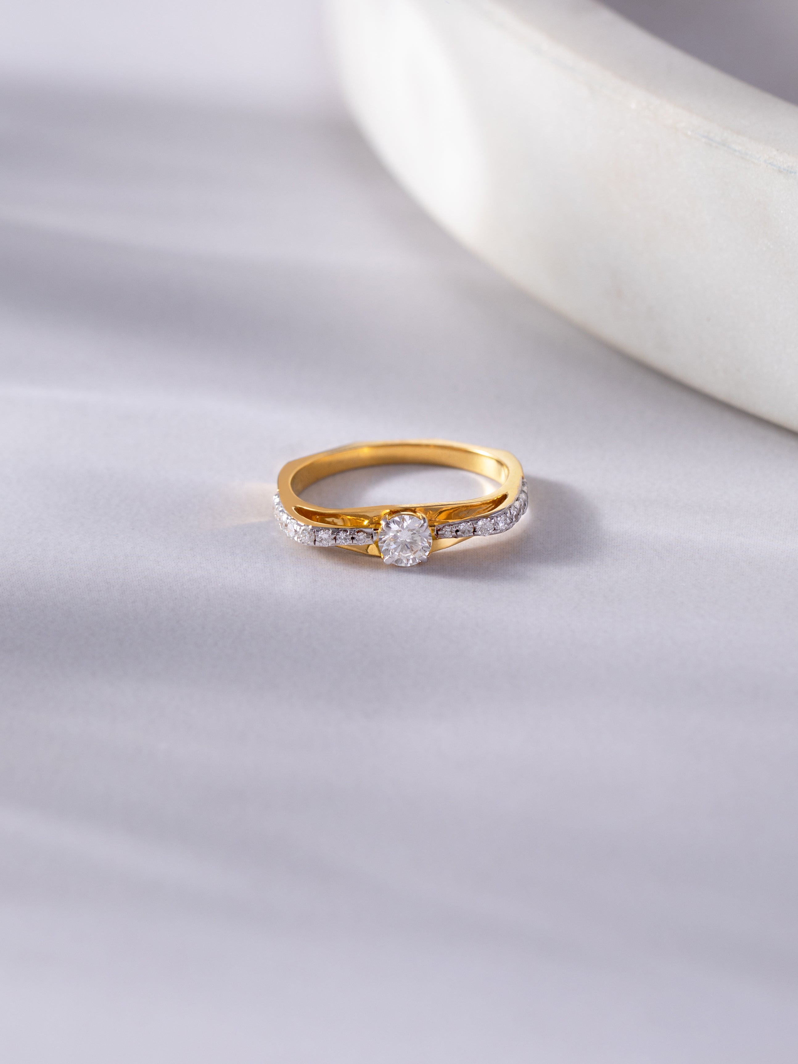 Minimal Solitaire Ring, 14K Gold Vermeil, 1/2 ct Lab Grown Diamond-5