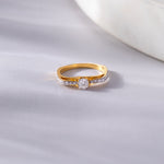 Minimal Solitaire Ring, 14K Gold Vermeil, 1/2 ct Lab Grown Diamond-5