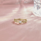 Classic Linked Solitaire Ring
