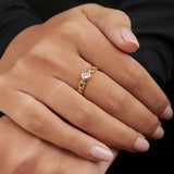 Classic Linked Solitaire Ring