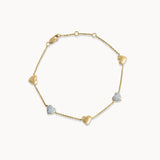 Station Diamond Heart Bracelet