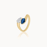 Created Blue Sapphire Open Ring
