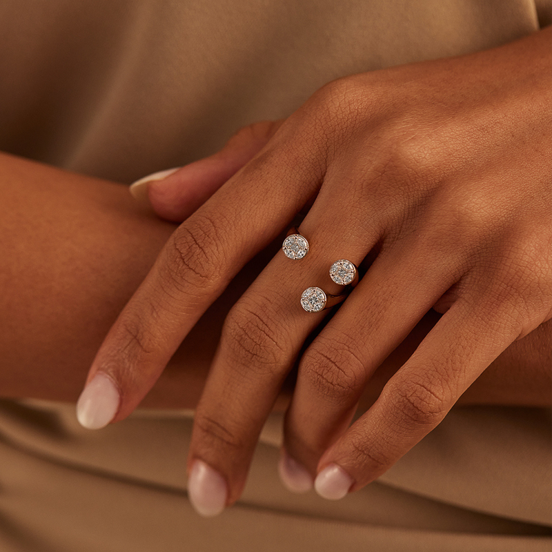 Contemporary Open Diamond Band