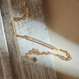 Bar Diamond Chain Bracelet, 14K Solid Gold, 1/5 ct Lab Grown Diamond-6