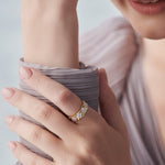 Statement Faceted Band, 14K Solid Gold, 1/2 ct Lab Grown Diamond-2