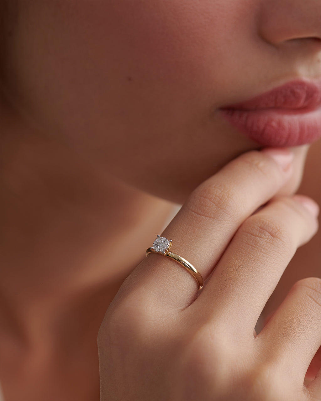 Classic Round Diamond Ring, 10K Solid Gold, 1/6 ct Lab Grown Diamond-2