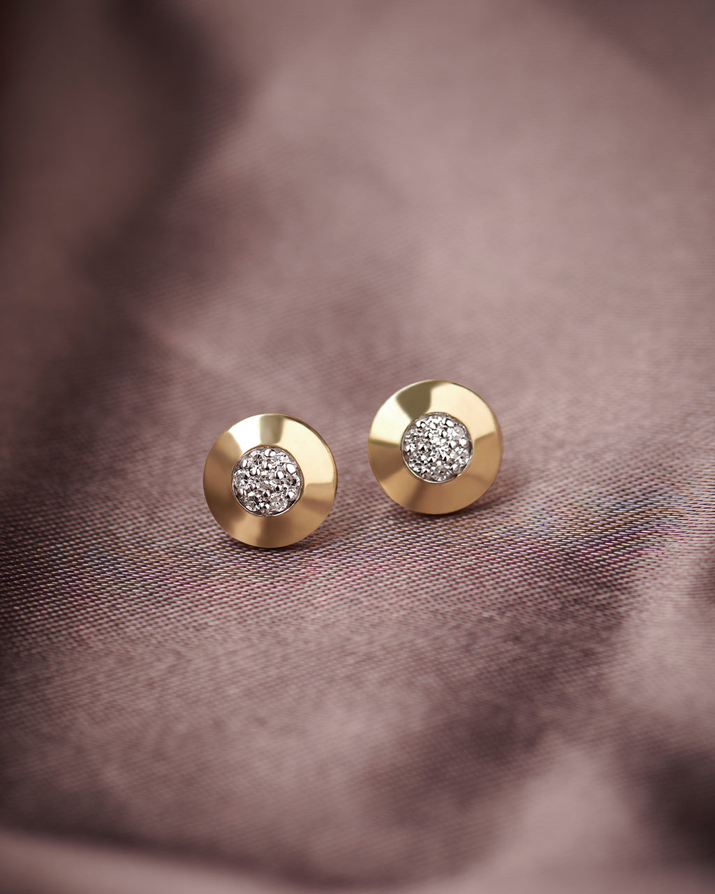 Disc Cluster Diamond Earrings, 14K Gold Vermeil, 1/10 ct Lab Grown Diamond-5