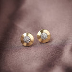 Disc Cluster Diamond Earrings, 14K Gold Vermeil, 1/10 ct Lab Grown Diamond-5