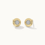 Disc Cluster Diamond Earrings, 14K Gold Vermeil, 1/10 ct Lab Grown Diamond-3