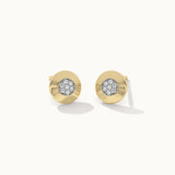 Disc Cluster Diamond Earrings, 14K Gold Vermeil, 1/10 ct Lab Grown Diamond-3