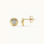 Disc Cluster Diamond Earrings, 14K Gold Vermeil, 1/10 ct Lab Grown Diamond-6