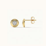 Disc Cluster Diamond Earrings, 14K Gold Vermeil, 1/10 ct Lab Grown Diamond-6