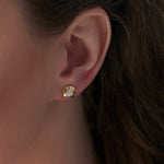 Disc Cluster Diamond Earrings, 14K Gold Vermeil, 1/10 ct Lab Grown Diamond-4