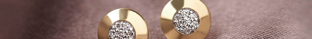 Disc Cluster Diamond Earrings, 14K Solid Gold, 1/10 ct Lab Grown Diamond-1