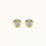Disc Cluster Diamond Earrings, 14K Gold Vermeil, 1/10 ct Lab Grown Diamond-7