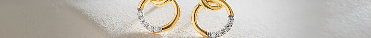 Interlinked Diamond Earrings, 14K Solid Gold, 1/20 ct Lab Grown Diamond-1