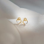 Interlinked Diamond Earrings, 14K Solid Gold, 1/20 ct Lab Grown Diamond-1