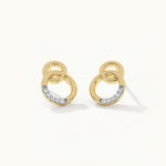 Interlinked Diamond Earrings, 14K Gold Vermeil, 1/20 ct Lab Grown Diamond-3