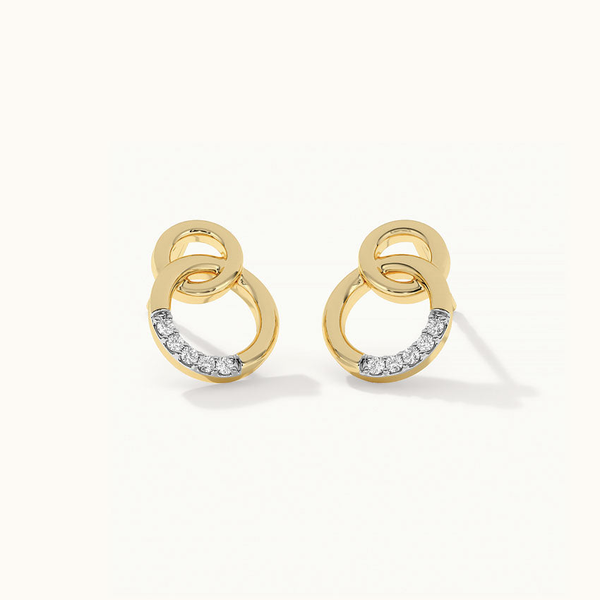 Interlinked Diamond Earrings, 14K Gold Vermeil, 1/20 ct Lab Grown Diamond-3