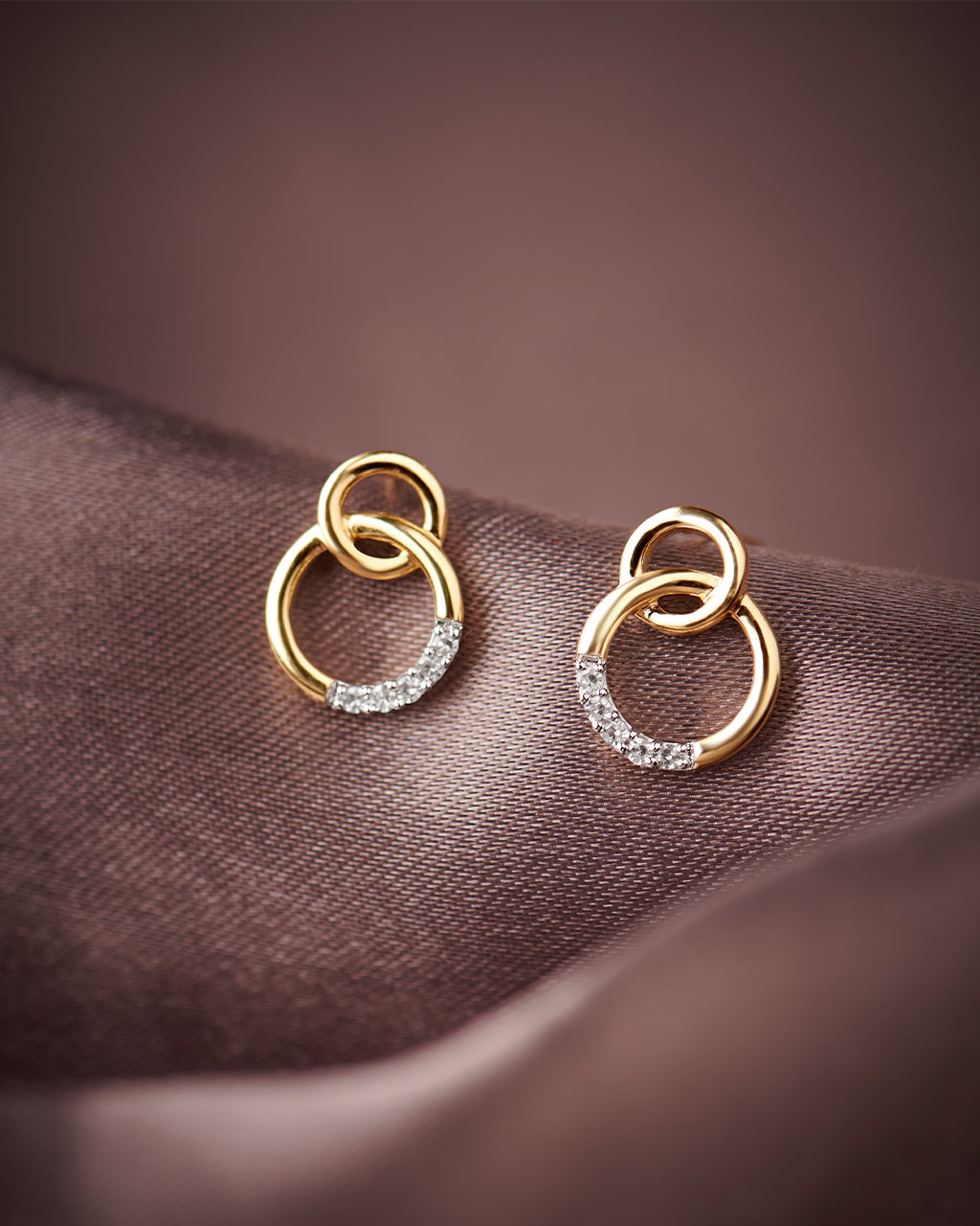 Interlinked Diamond Earrings, 14K Gold Vermeil, 1/20 ct Lab Grown Diamond-5