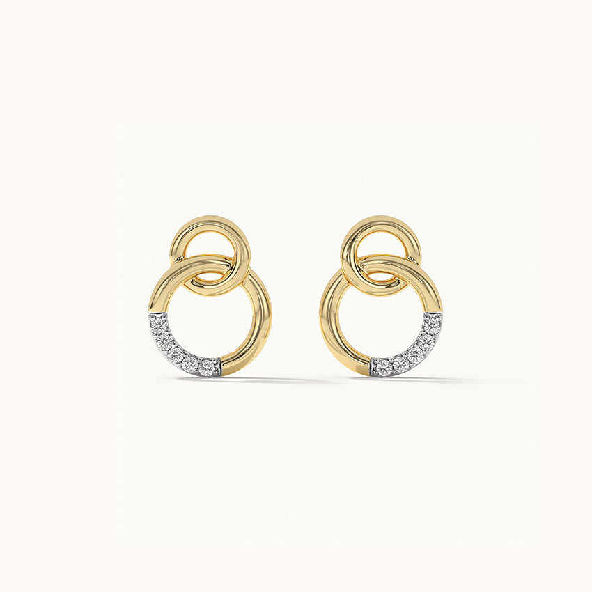 Interlinked Diamond Earrings, 14K Gold Vermeil, 1/20 ct Lab Grown Diamond-7